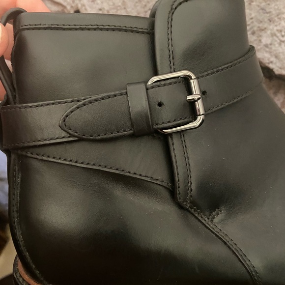 MENS COACH Black Leather Bryce Moto Boots - Picture 4 of 8